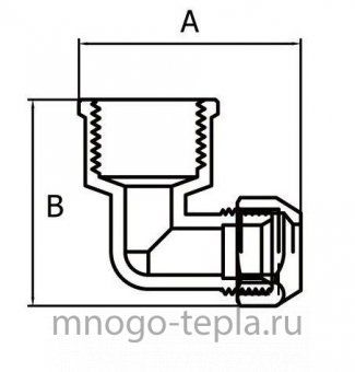 Муфта угловая цанга 10 х 1/2F гайка - №1